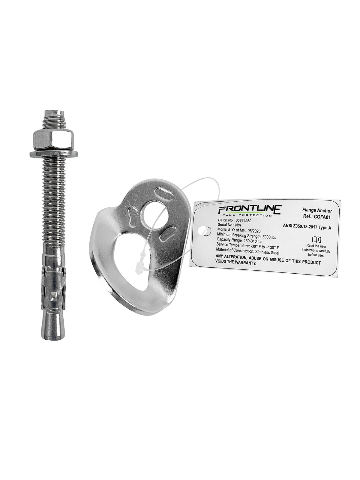 Frontline COFA01 + COFA01RB Stainless Steel Flange Anchor with Bolt