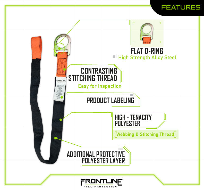 Frontline COSR Concrete Embed Anchor Strap with D-Ring End