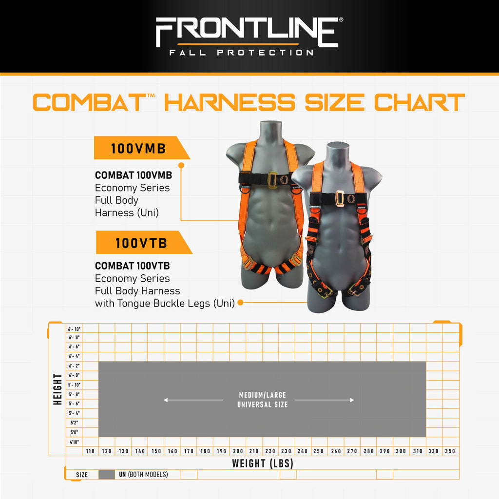Frontline 100VMB Combat™  Economy Series Full Body Harness (Uni)
