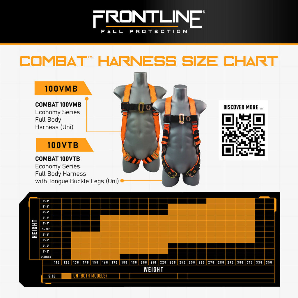 Frontline K100-61S Combat™ Compliance Kit - Harness, 6' Single Leg Lanyard and Drawstring Bag