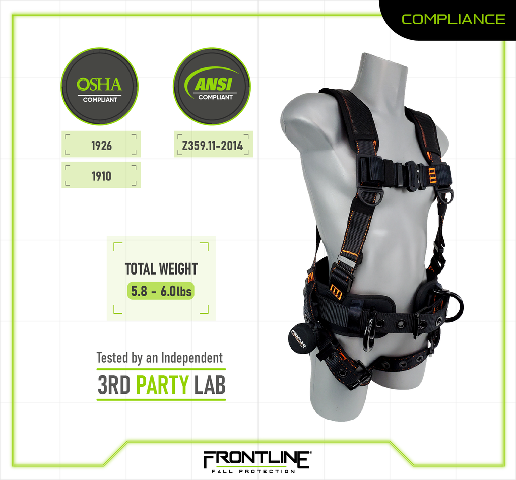 Frontline 110CTB Combat™ Lite Full Body Harness all Aluminum Hardware and Suspension Trauma Straps