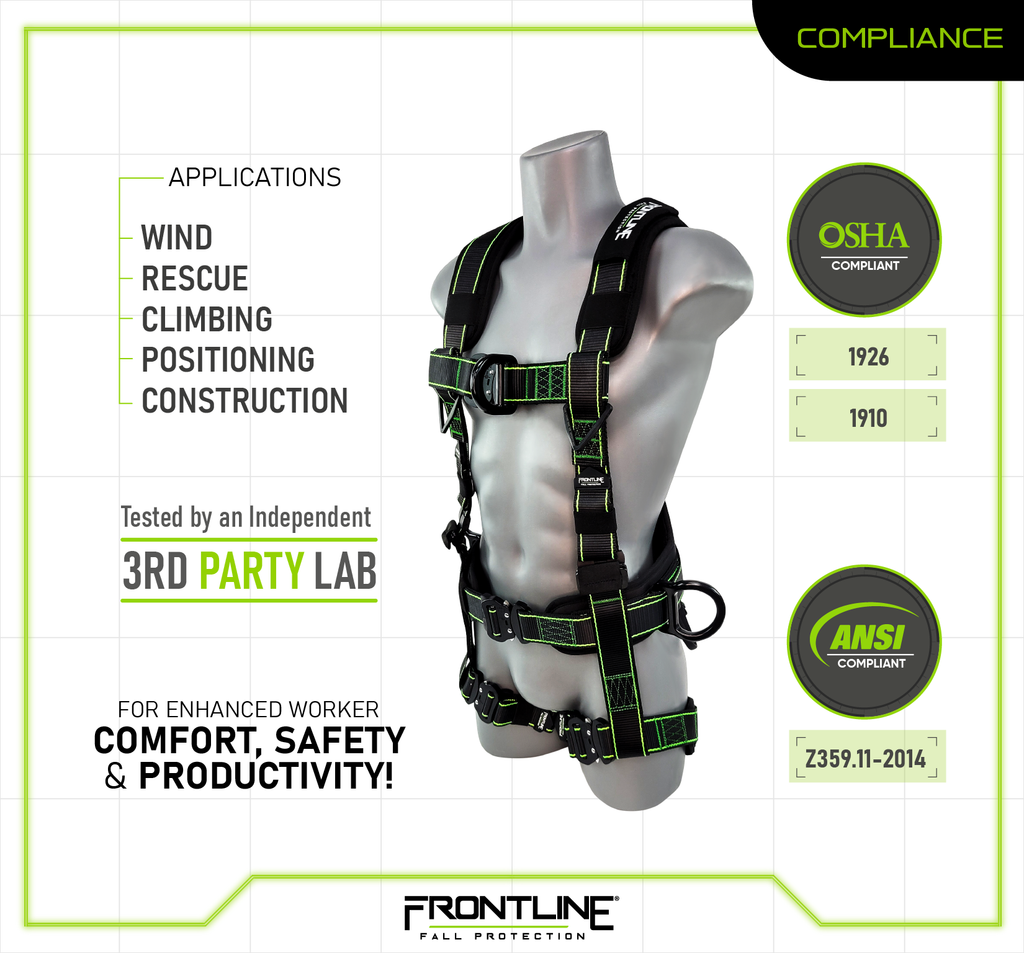 Frontline 200RE Elite™ Lite Climbing/Rescue Full Body Harness with Aluminum Quick Connect Buckles