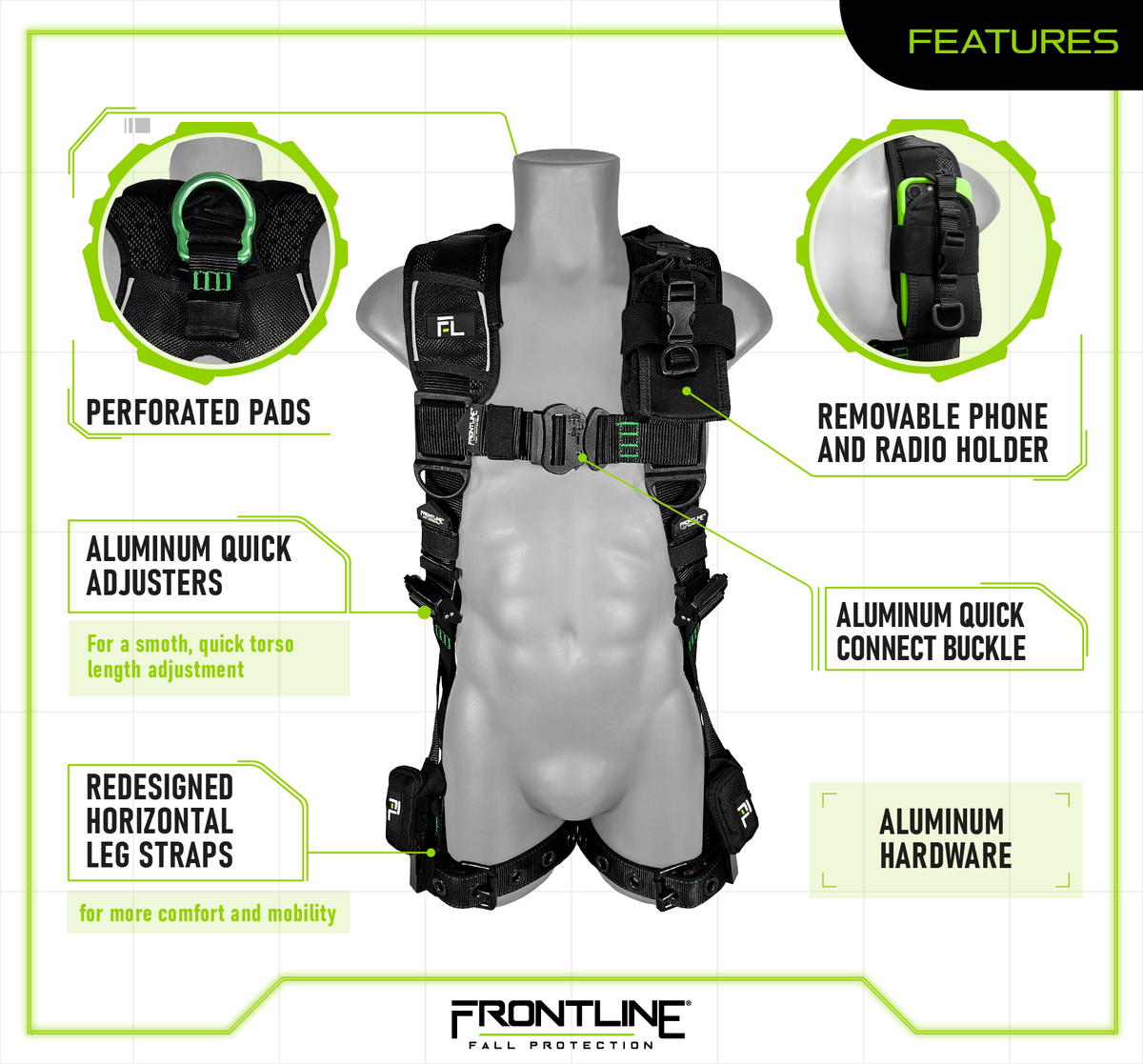 Frontline 250VTB Elite™ Vest Style Harness with Aluminum Hardware and Suspension Trauma Straps