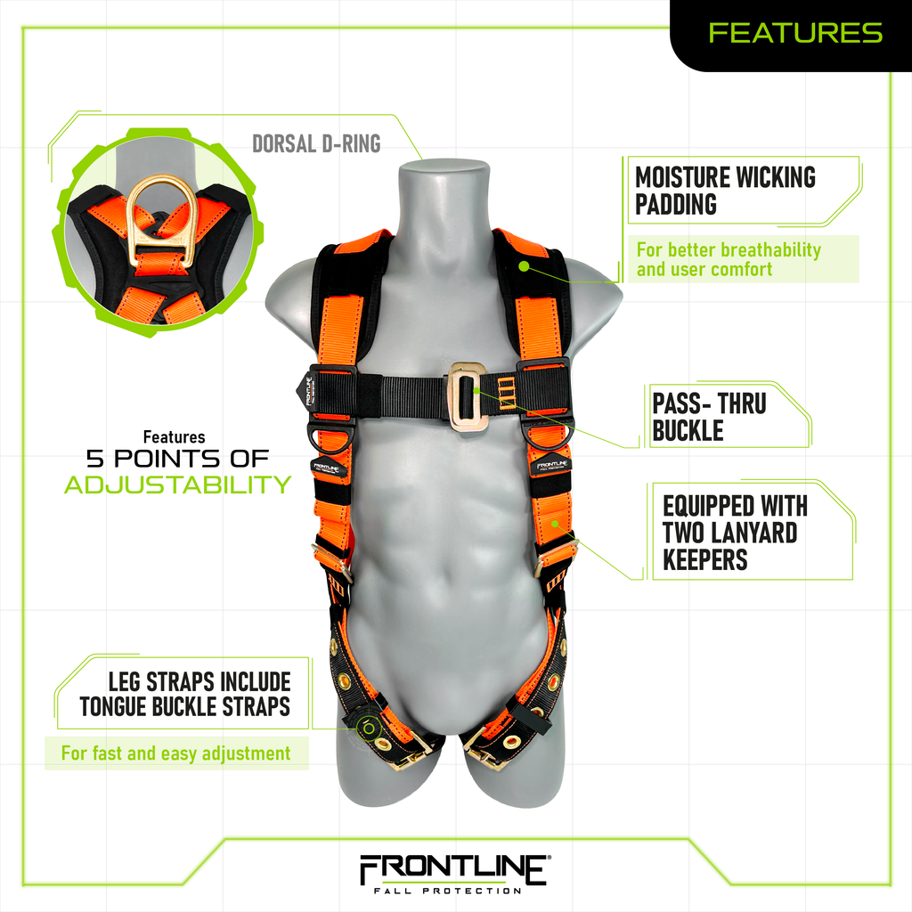 Frontline 50VTB Combat™ Economy Series Full Body Harness with Tongue Buckle Belt