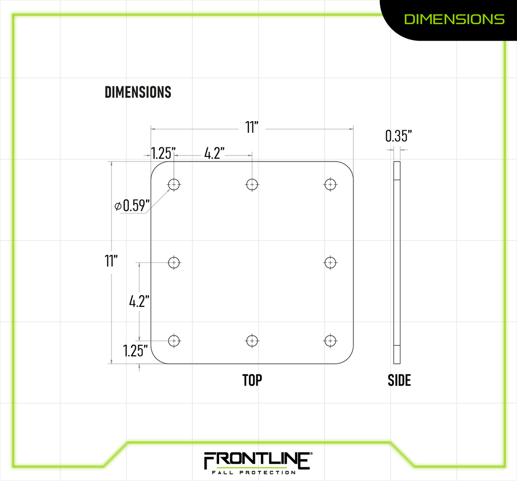 Frontline RC-BKRPLT RC Concrete Anchor Backer Plate (Hardware not Included)