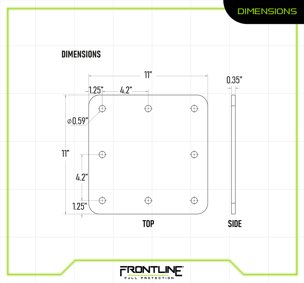 Frontline RC-BKRPLT RC Concrete Anchor Backer Plate (Hardware not Included)