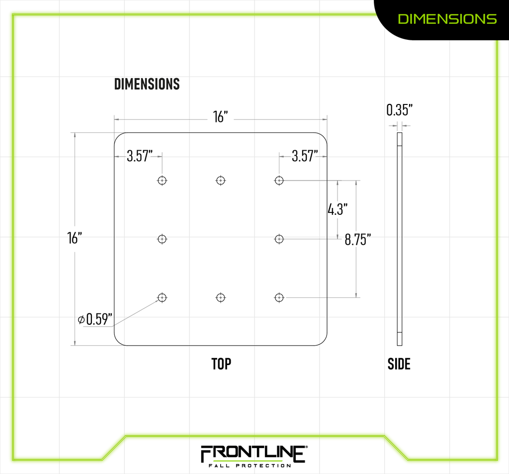 Frontline RO-BKRPLT RO Multifunction Anchor Backer Plate (Hardware not Included)