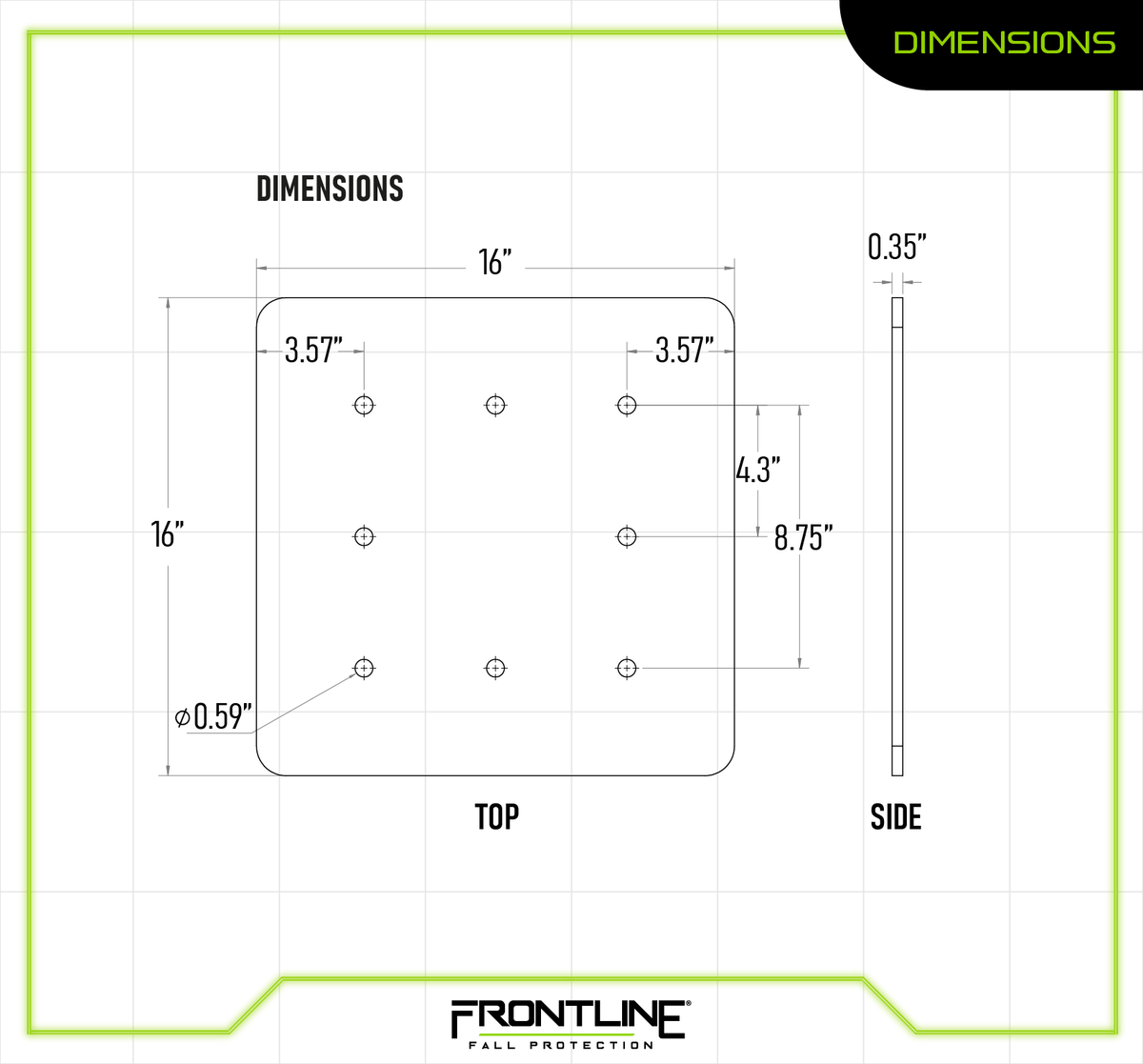 Frontline RO-BKRPLT RO Multifunction Anchor Backer Plate (Hardware not Included)