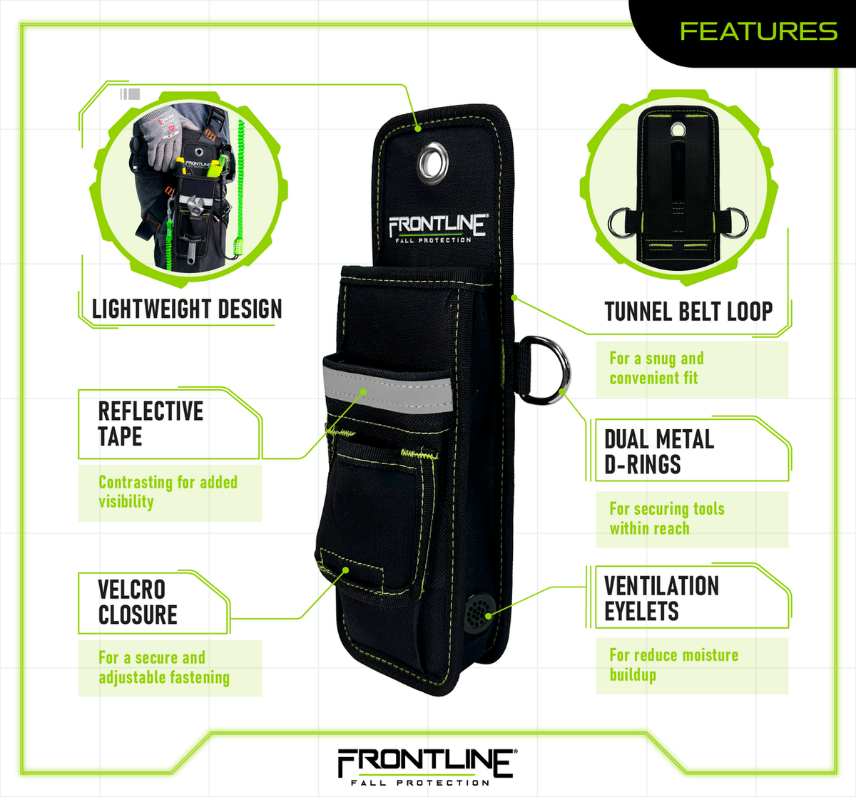 Frontline TH05 ToolGrip™ 5 lbs Tool Holster with Side D-Rings