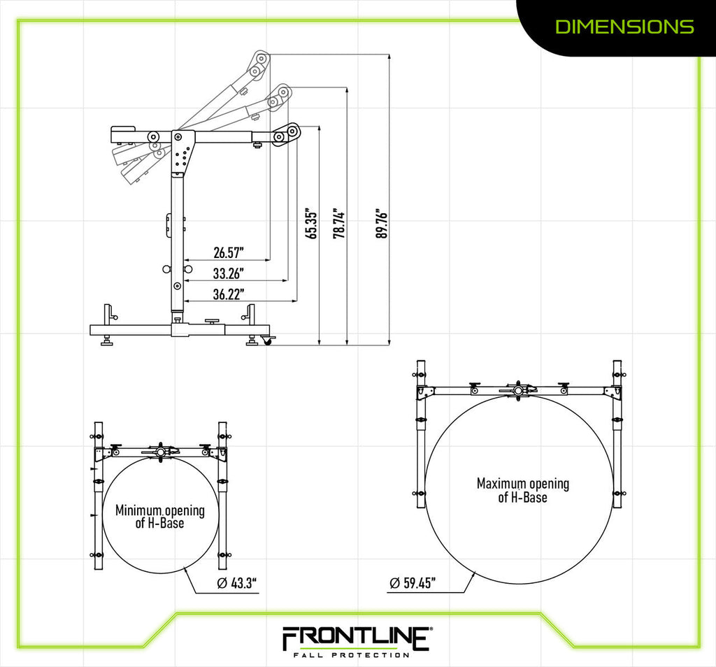 Frontline DAC-HBASE Davit System H-Base – Modular Base Only