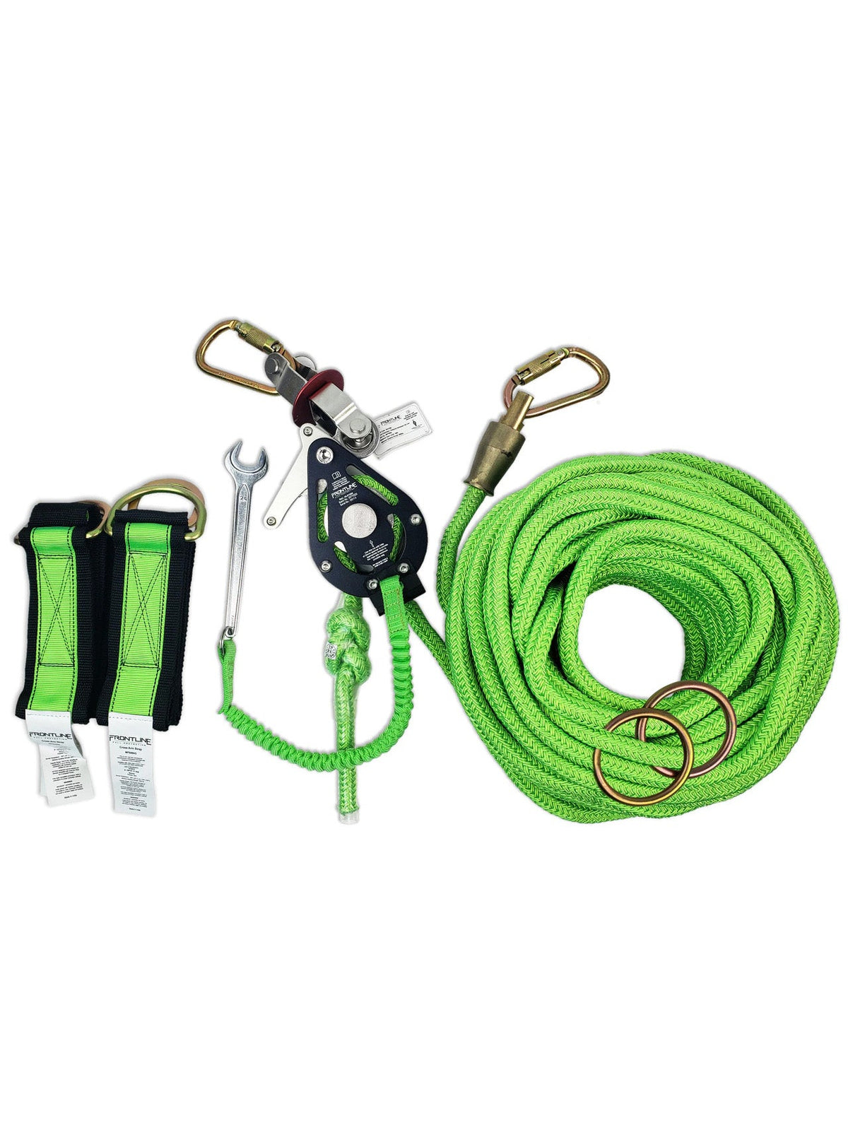 Frontline HLK1004 4-person 100' Adjustable Horizontal Lifeline System with 6' Anchor Straps