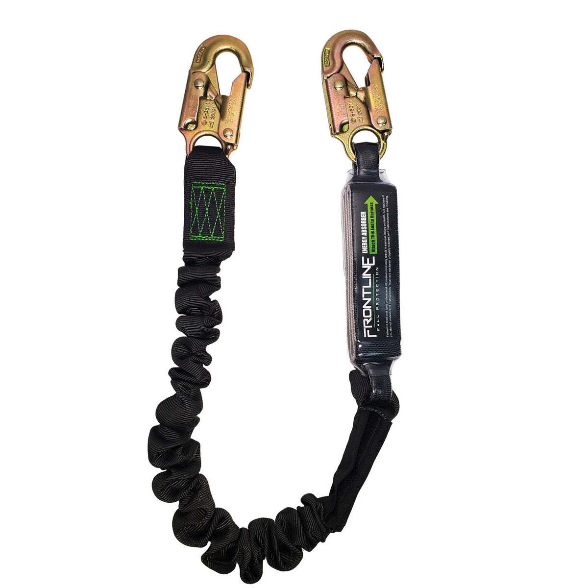 Frontline LES61S-US Patriot™ 6' Single Leg Elastic Lanyard with Snaphooks - Made in USA
