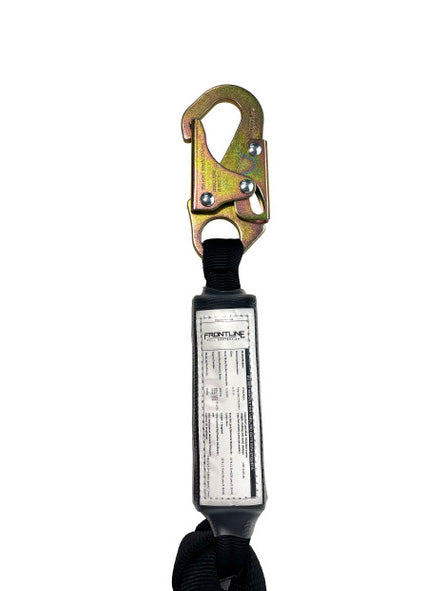 Frontline LPO62RADJ Combat™ 6' Tie-Back Double Leg Shock Absorbing Lanyard with Rebar Hooks