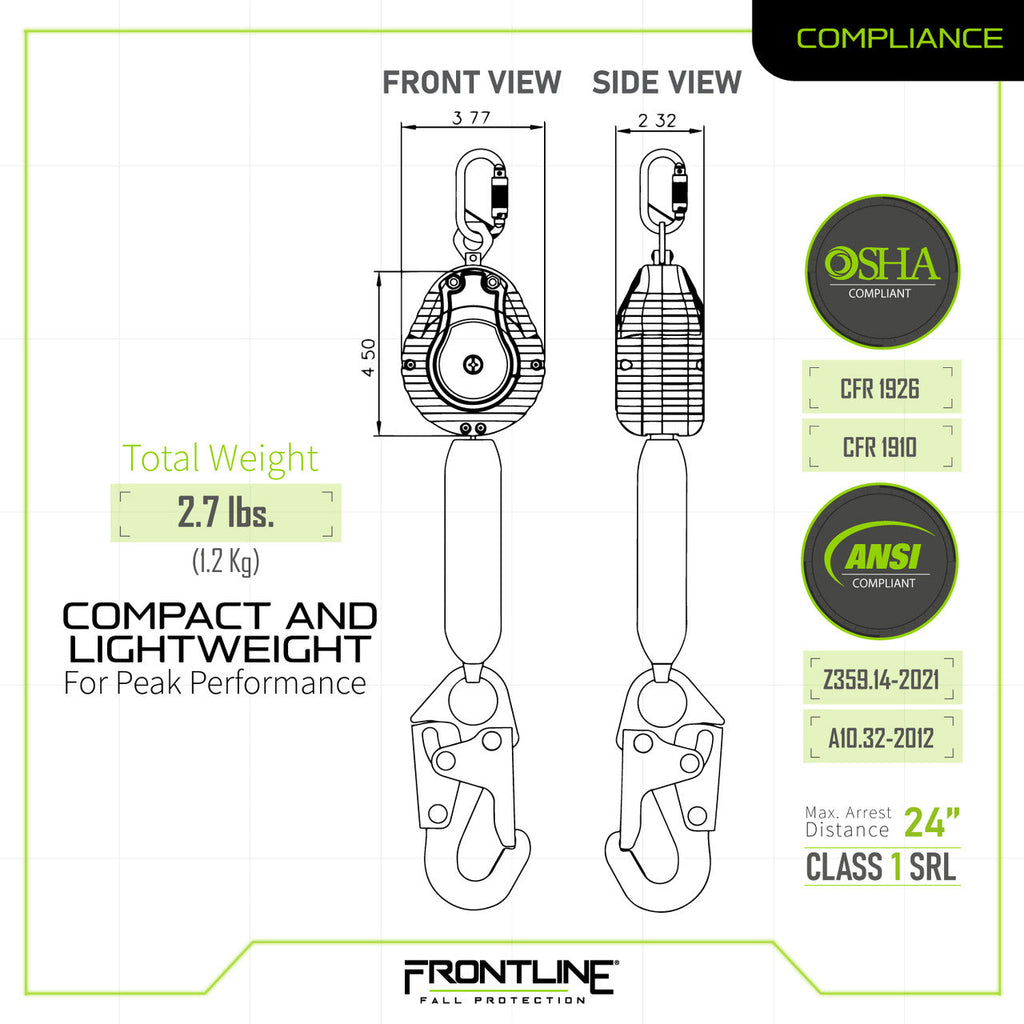 Frontline K100-RPW061S Combat™ Compliance Kit - Harness, 6' SRL and Drawstring Bag