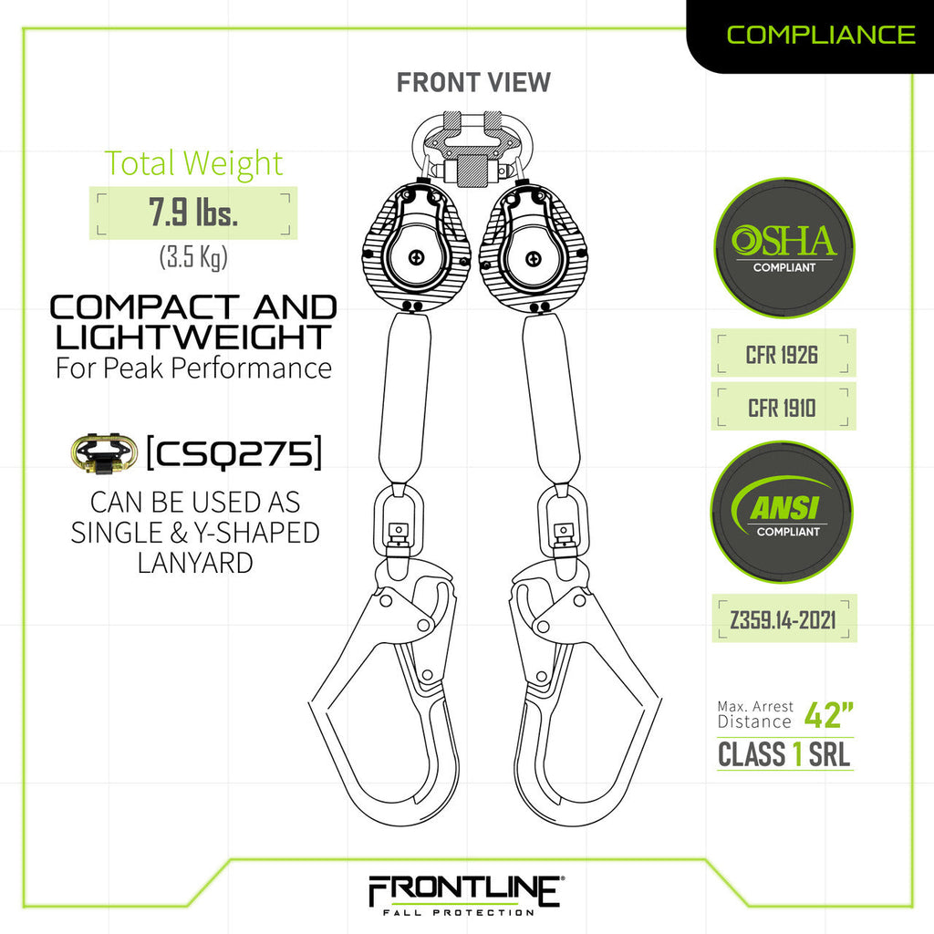 Frontline RPW062R Web Twin Leg 6' SRL with Steel Rebar Hook Ends