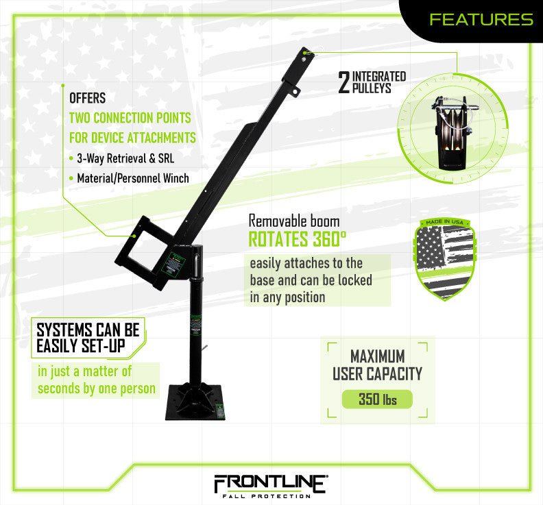 Frontline DAN75-US Patriot™  Davit Confined Space System - Made in USA