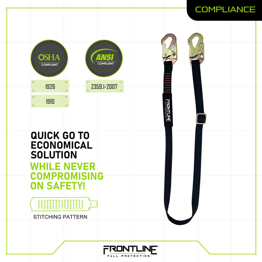 Frontline LPO61SADJ Combat™ 6' Positioning Adjustable Restraint Lanyard