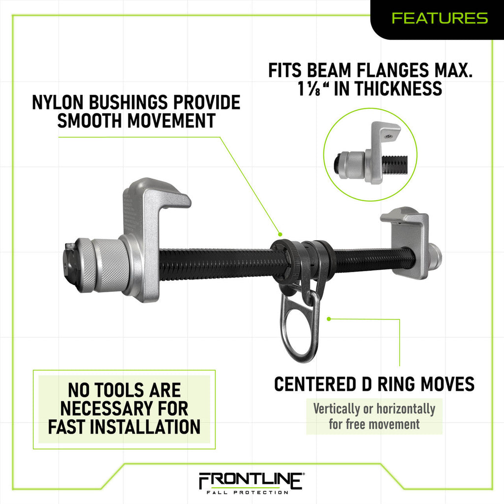 Frontline STAH Aluminum I-Beam Slider Anchor
