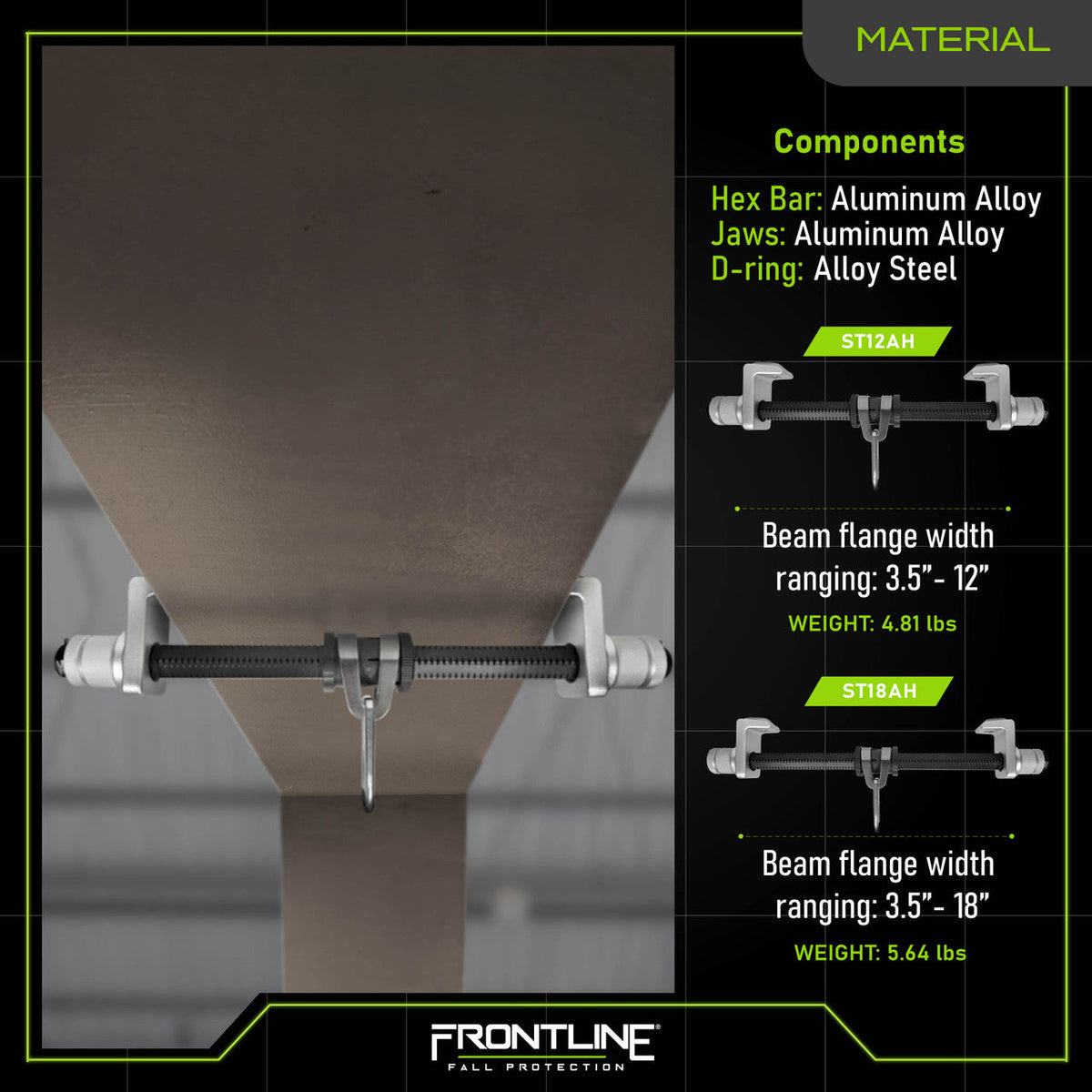 Frontline STAH Aluminum I-Beam Slider Anchor