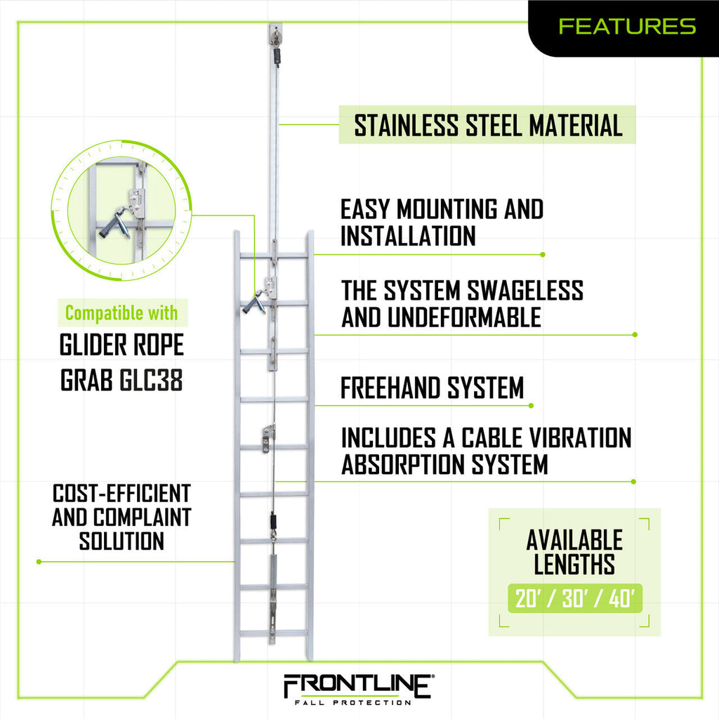 Frontline VLCS Ladder Cable Vertical Lifeline System (Stainless Steel)