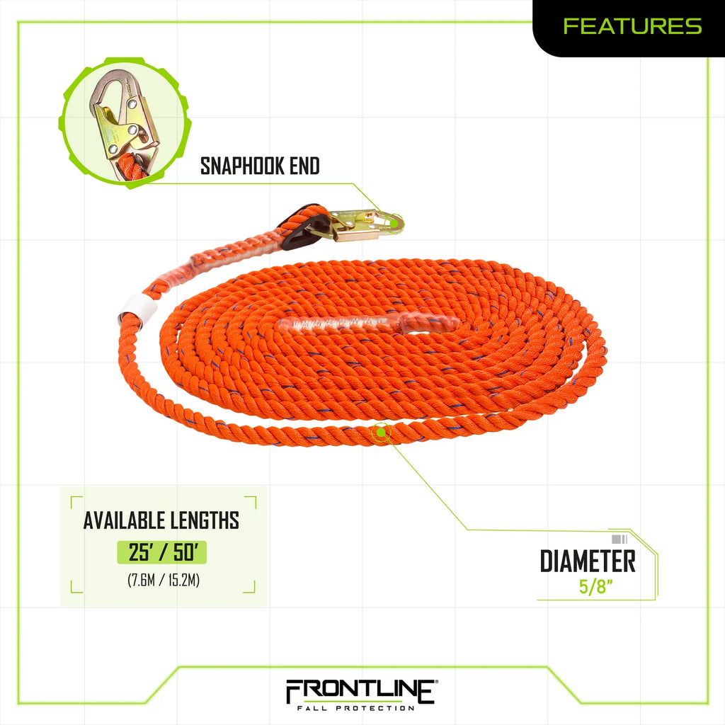 Frontline VLP50 Premium Vertical Lifeline 50'