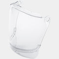 Face shield replacement window with chin guard