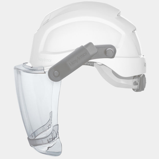 Face shield replacement window with chin guard