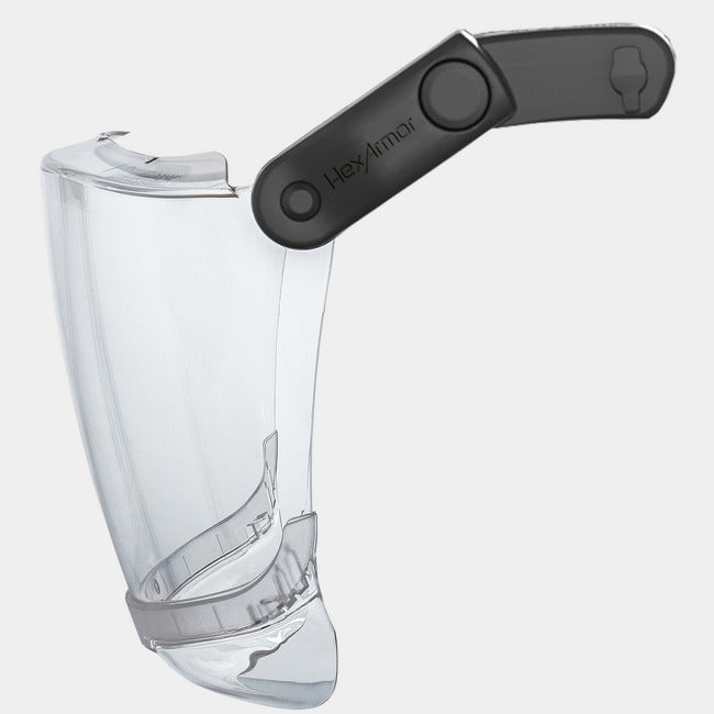 Mechanical face shield with chin guard