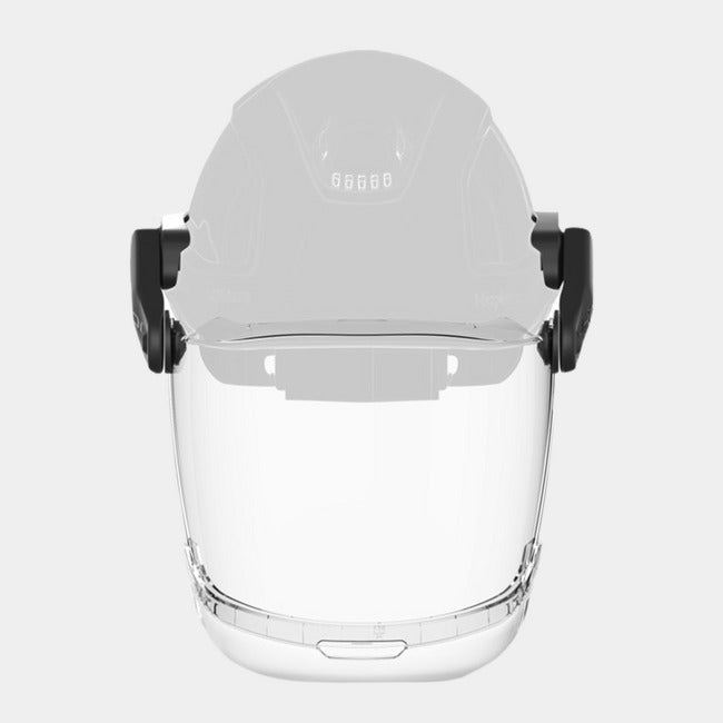 Mechanical face shield with chin guard