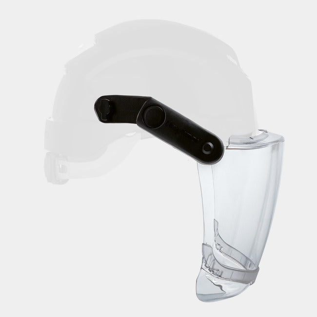 Mechanical face shield with chin guard